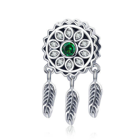 Sterling Silver Hollow Feather Handicraft Bead-DUNALI