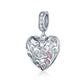 Sterling Silver Coeur Creux Zircon Mobile Charm Pendentif