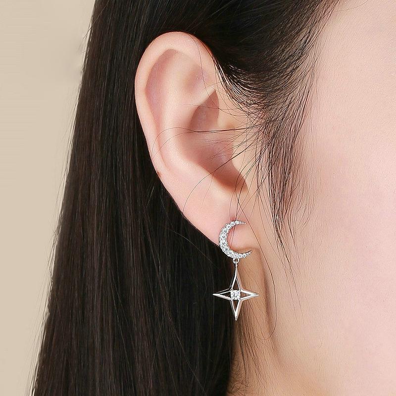 Boucles D'Oreilles Sparkling Star Sky in argento sterling