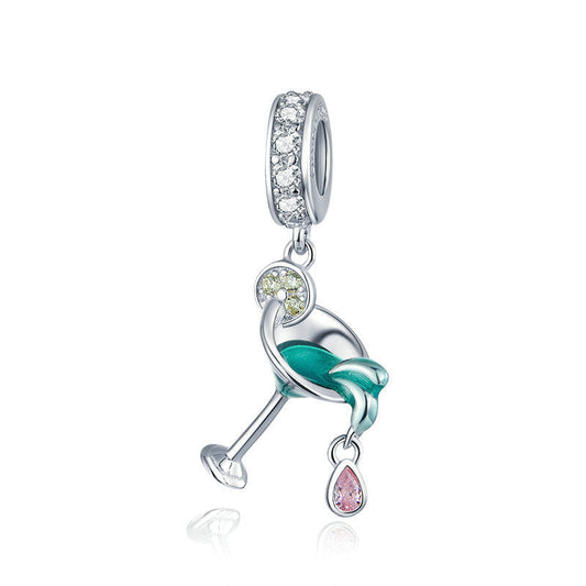 Summer Cocktail Sterling Silver Charm Pendant-DUNALI