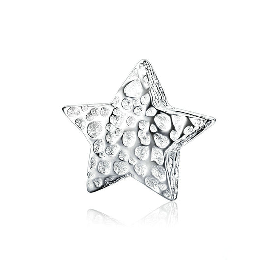 Textured Star Sterling Silver Charm Bracelet Bead-DUNALI