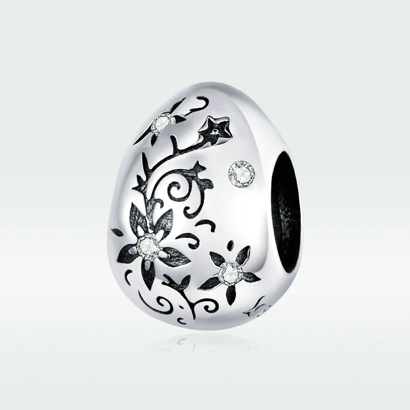 Perla del braccialetto di fascino dell'uovo di Pasqua del fiore dell'annata
