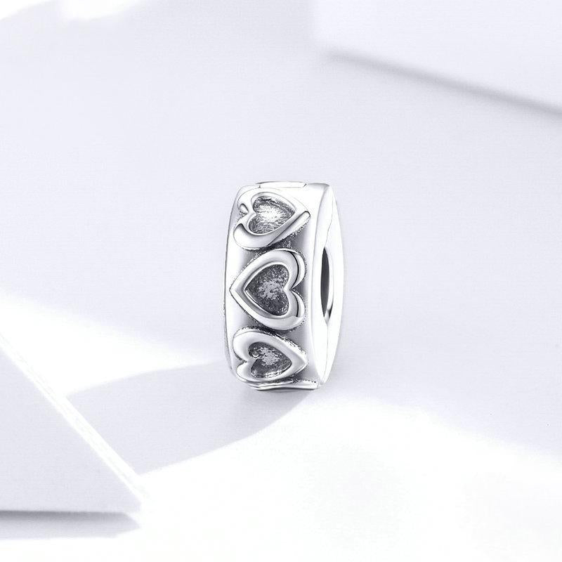 Charm a forma di cuore vintage in argento sterling