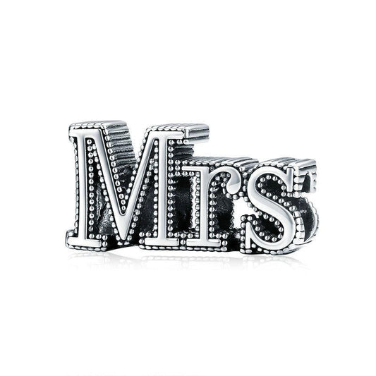 Lettere vintage in argento sterling Mrs Lady Bead