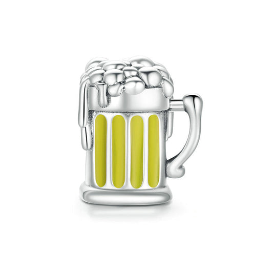 Yellow Beer Mug Sterling Silver Charm Bead-DUNALI